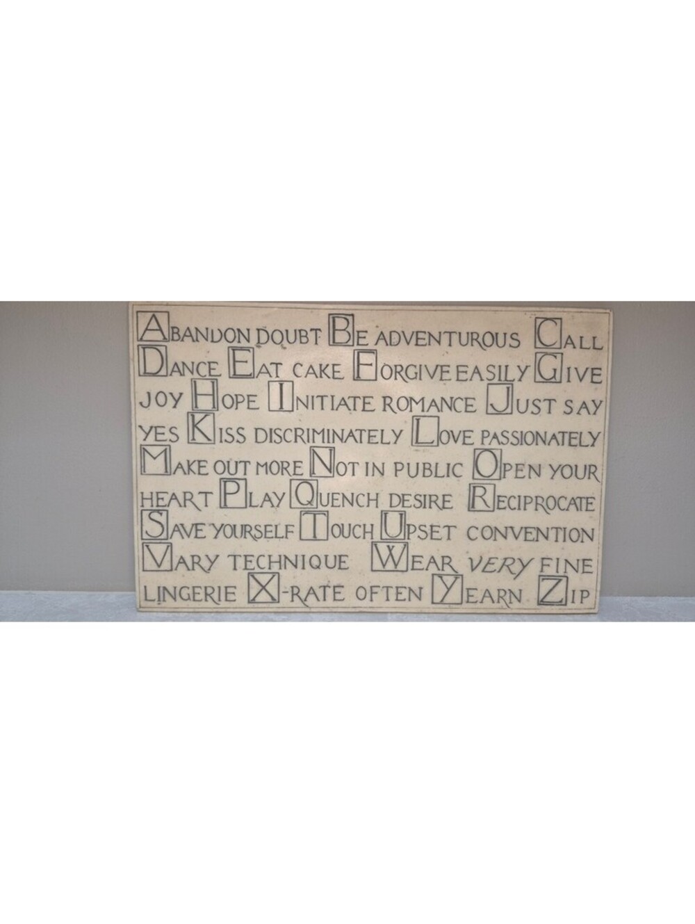 Canfloyd Alphabet Rules For Life Heavy Composite Faux Stone Inspirational Plaque